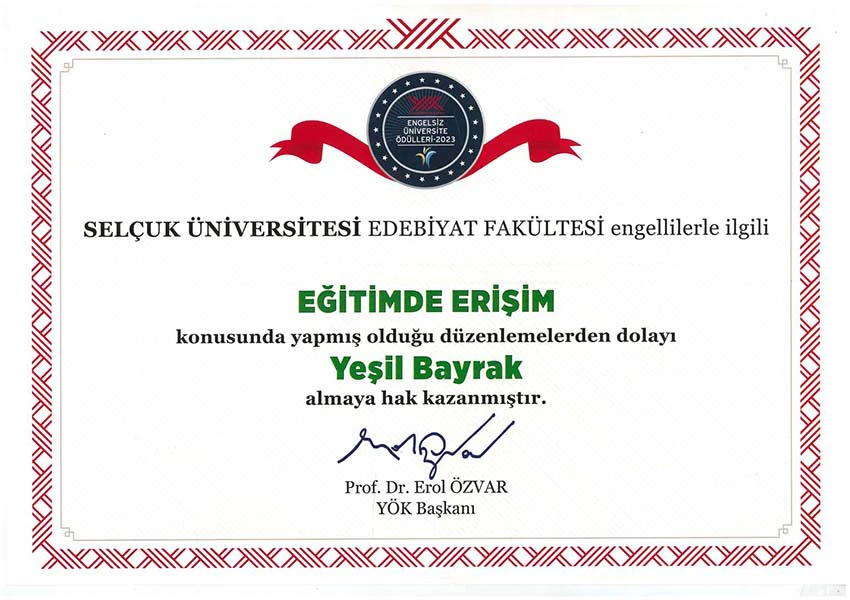 Engelli Öğrencilere Yönelik Çalışmalarımız Sonucunda Fakültemizin Kazandığı Ödüller